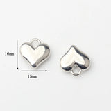 10PCS Zinc Alloy Heart Charms Pendant for DIY Necklace Making