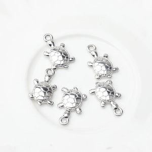 Zinc Alloy Turtle Charms 10pcs for DIY Necklace Making