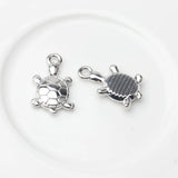 Zinc Alloy Turtle Charms 10pcs for DIY Necklace Making
