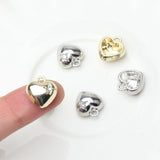 Zinc Alloy Electroplating Charms with Zircon Inlay 6PCS/lot