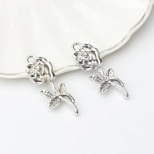 Zinc Alloy Rose Flower Charms 10PCS/Lot DIY Necklace Jewelry Making
