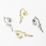 10PCS Zinc Alloy Wilted Rose Flower Charms for Necklace Jewelry Making