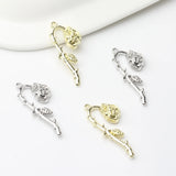 10PCS Zinc Alloy Wilted Rose Flower Charms for Necklace Jewelry Making