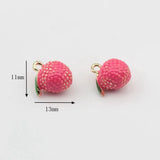 Enamel Lychee Charm 6pcs/lot for DIY Jewelry Making