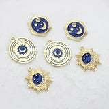 6pcs Star Moon Universe Charms for Jewelry Making