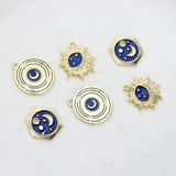 6pcs Star Moon Universe Charms for Jewelry Making