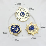 6pcs Star Moon Universe Charms for Jewelry Making