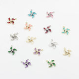 Enamel Pinwheel Flower Charms Pendant 10pcs/lot DIY Jewelry Making