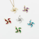 Enamel Pinwheel Flower Charms Pendant 10pcs/lot DIY Jewelry Making