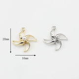Enamel Pinwheel Flower Charms Pendant 10pcs/lot DIY Jewelry Making
