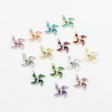 Enamel Pinwheel Flower Charms Pendant 10pcs/lot DIY Jewelry Making