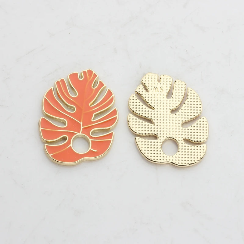 Zinc Alloy Enamel Charms Turtle Leaf Pendant 10pcs/lot DIY Jewelry Making