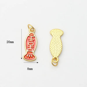 Zinc Alloy Enamel Chinoiserie Good Luck Red Pendants 10pcs