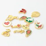 10pcs Zinc Alloy Enamel Chinoiserie Good Luck Pendants