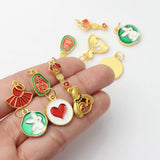 10pcs Zinc Alloy Enamel Chinoiserie Good Luck Pendants