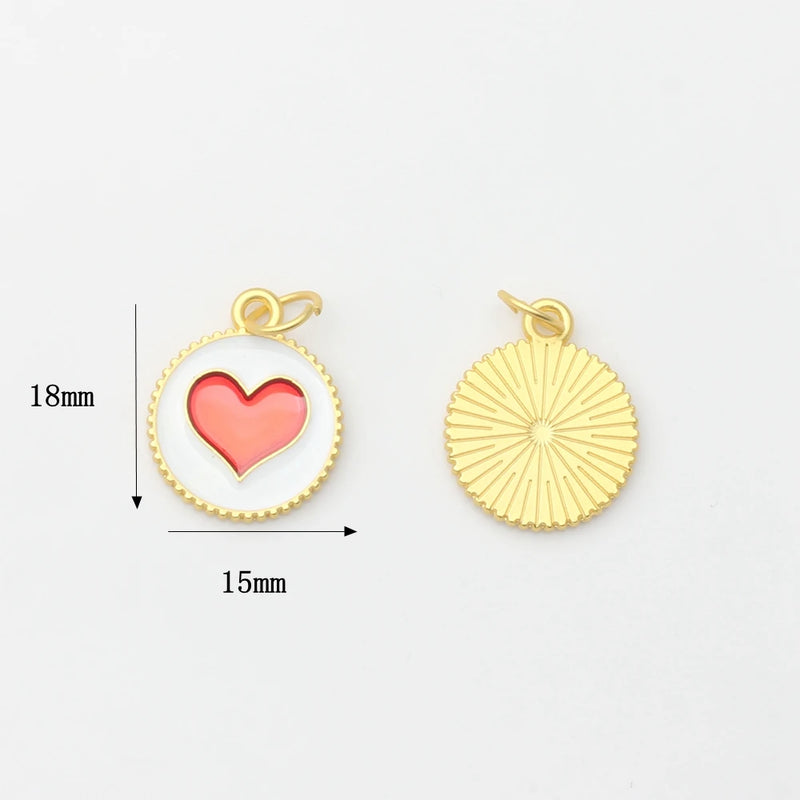 10pcs Zinc Alloy Enamel Chinoiserie Good Luck Pendants