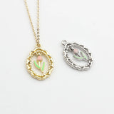Enamel Tulip Flowers Coin Charms 6pcs/lot DIY Jewelry Making