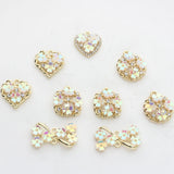 Zinc Alloy Flowers Heart Bow Geometric Pendant Charms 6pcs/lot