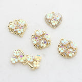 Zinc Alloy Flowers Heart Bow Geometric Pendant Charms 6pcs/lot