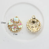 Zinc Alloy Flowers Heart Bow Geometric Pendant Charms 6pcs/lot
