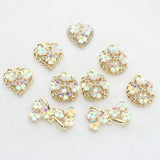 Zinc Alloy Flowers Heart Bow Geometric Pendant Charms 6pcs/lot
