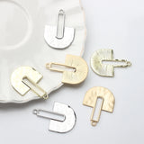Geometric Fan Hollow Zinc Alloy Charms Pendant 6pcs