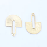 Geometric Fan Hollow Zinc Alloy Charms Pendant 6pcs