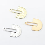 Geometric Fan Hollow Zinc Alloy Charms Pendant 6pcs