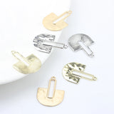 Geometric Fan Hollow Zinc Alloy Charms Pendant 6pcs