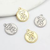 Zinc Alloy Bear Coin Charms Pendant 10pcs/lot DIY Jewelry Earrings Making