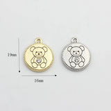 Zinc Alloy Bear Coin Charms Pendant 10pcs/lot DIY Jewelry Earrings Making