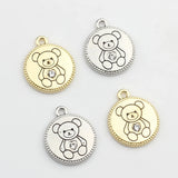 Zinc Alloy Bear Coin Charms Pendant 10pcs/lot DIY Jewelry Earrings Making