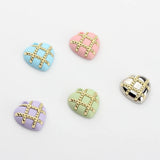 Zinc Alloy Grid Spray Heart Charms Pendant 6pcs/lot DIY Jewelry Making