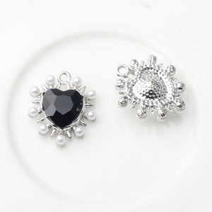 Crystal Heart Charms 6pcs/lot DIY Jewelry Making Accessories