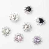 Crystal Heart Charms 6pcs/lot DIY Jewelry Making Accessories