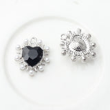 Crystal Heart Charms 6pcs/lot DIY Jewelry Making Accessories