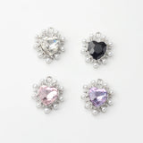 Crystal Heart Charms 6pcs/lot DIY Jewelry Making Accessories