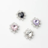 Crystal Heart Charms 6pcs/lot DIY Jewelry Making Accessories