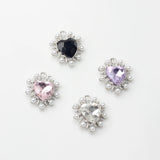 Crystal Heart Charms 6pcs/lot DIY Jewelry Making Accessories