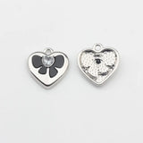 Zinc Alloy Bowknot Heart Charms 6pcs for Jewelry Making