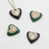 Heart Charms 6pcs/lot Enamel Zinc Alloy for Earrings