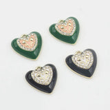 Heart Charms 6pcs/lot Enamel Zinc Alloy for Earrings