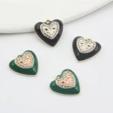 Heart Charms 6pcs/lot Enamel Zinc Alloy for Earrings