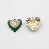 Heart Charms 6pcs/lot Enamel Zinc Alloy for Earrings