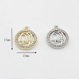 Zinc Alloy Inlay Pearl And Zircon Charm DIY Jewelry Making 6pcs