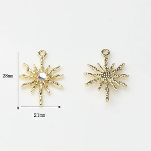 Zinc Alloy Zircon Charms for DIY Necklace Making