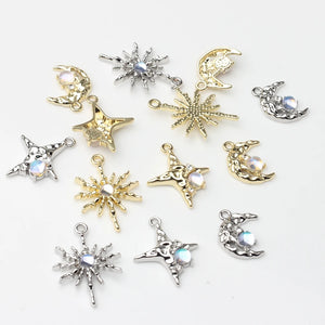 Zinc Alloy Zircon Charms for DIY Necklace Making