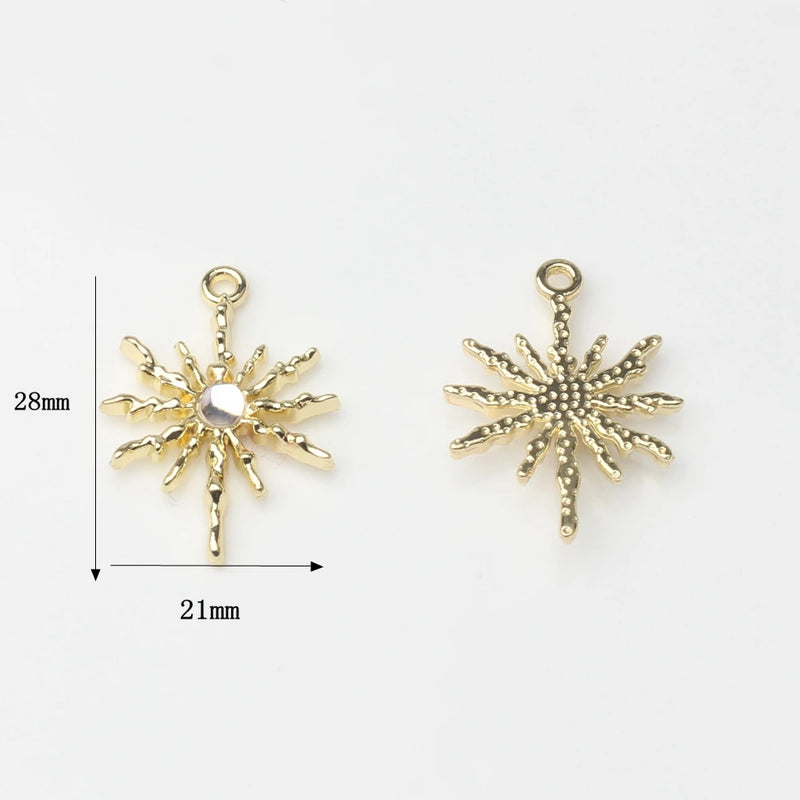 Zinc Alloy Zircon Charms for DIY Necklace Making