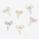 Hollow Iridescent Bow Charms 6pcs DIY Earrings Jewelry
