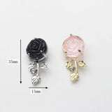 Zinc Alloy Resin Rose Flowers Charms for DIY Jewelry Making